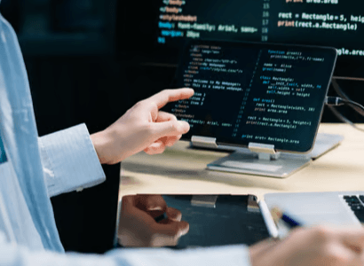 Developer working on code