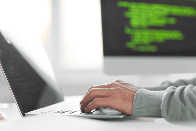 Developer working on code