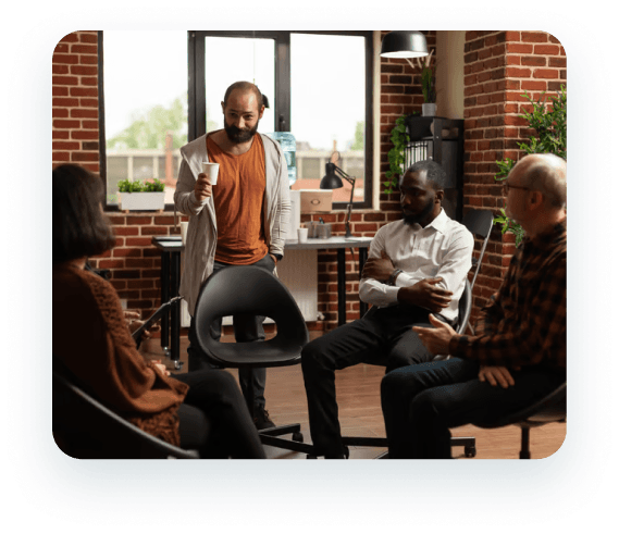People collaborating in a group session