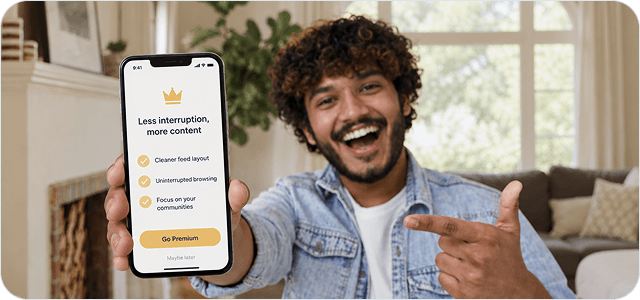 Ad-free feed preview