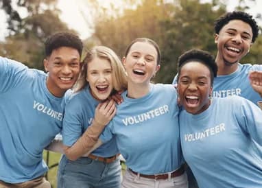 Volunteers celebrating a fundraising campaign
