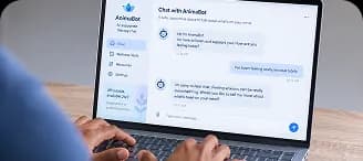 A laptop showing an AI therapy chat