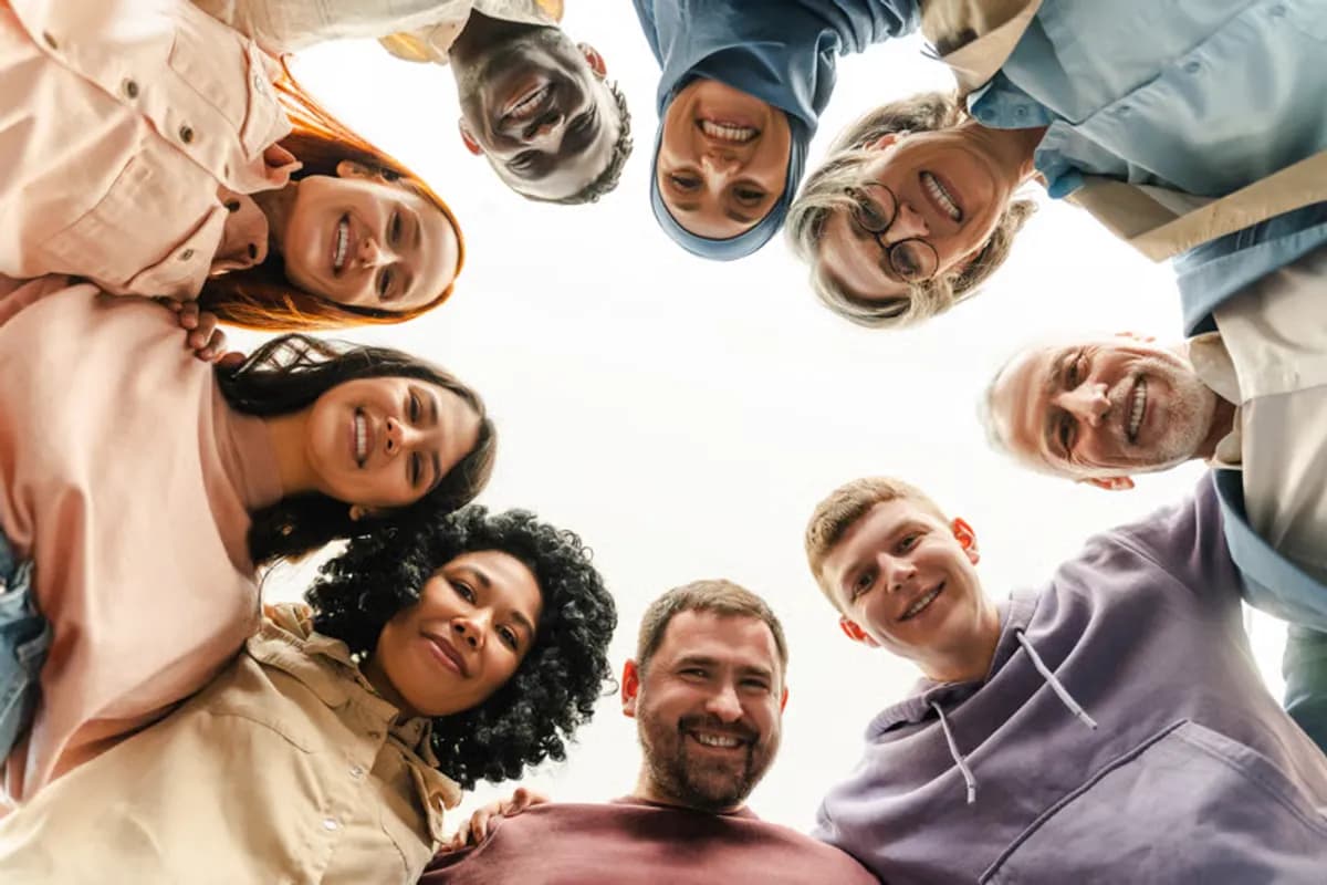 Group of community members smiling together